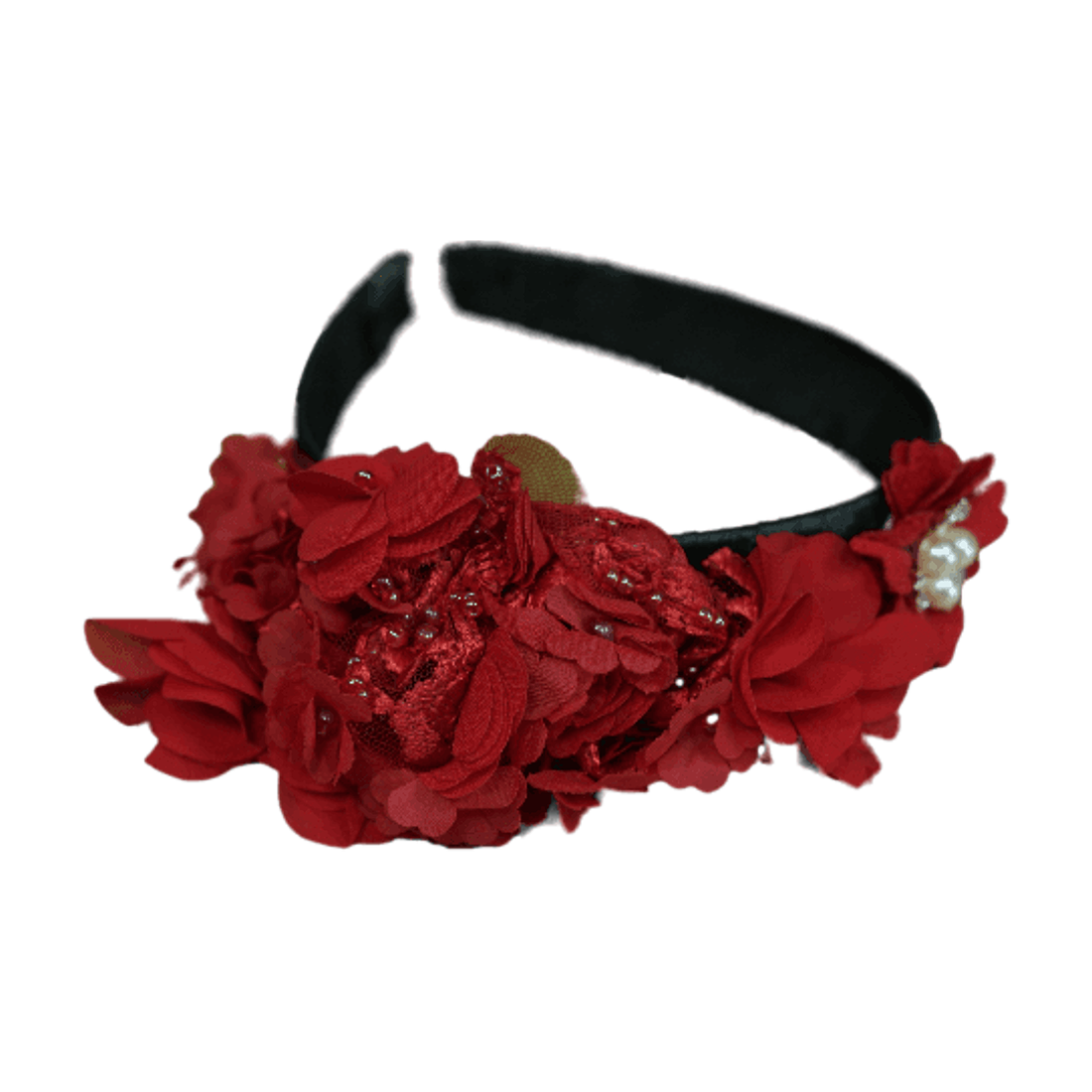 red flower hairband